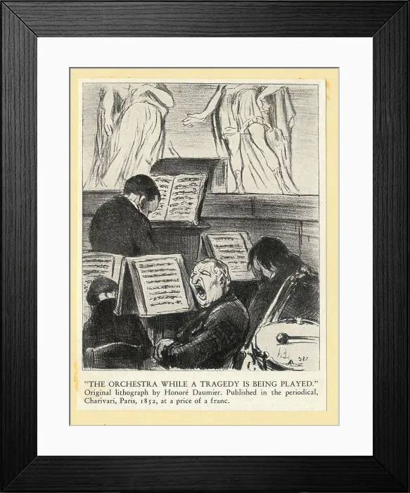Framed Print : Orchestra Playing a Tragedy Framed Print : Orchestra Playing a Tragedy