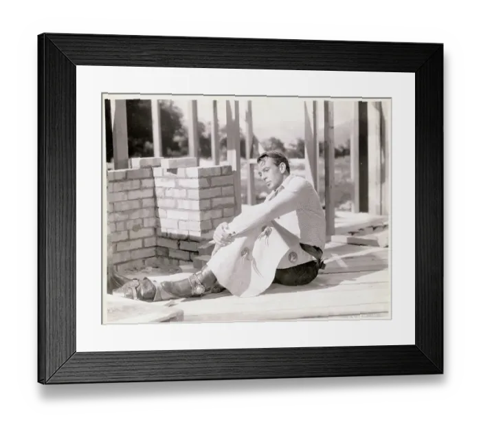 Framed Print : Gary Cooper in Cowboy Outfit Framed Print : Gary Cooper in Cowboy Outfit