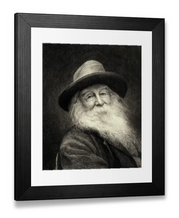 Framed Print : Engraving of Walt Whitman Framed Print : Engraving of Walt Whitman