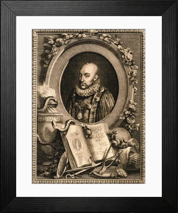 Framed Print : Engraving of Michel de Montaigne by J. Collyear Framed Print : Engraving of Michel de Montaigne by J. Collyear