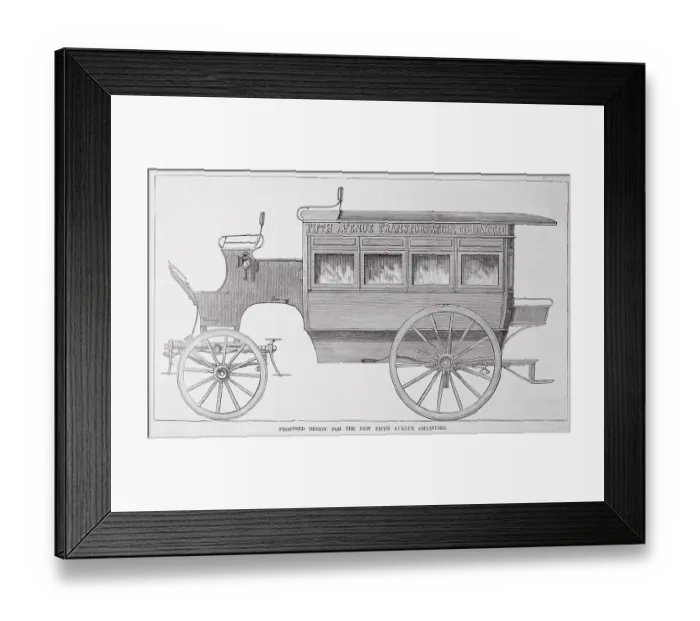 Framed Print : Profile Drawing of Early Designed Bus Framed Print : Profile Drawing of Early Designed Bus