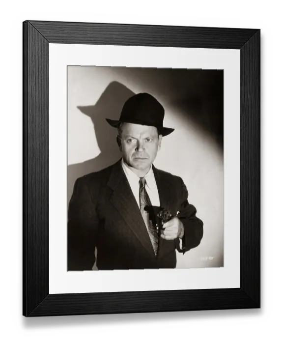 Framed Print : Actor Standing with Gun