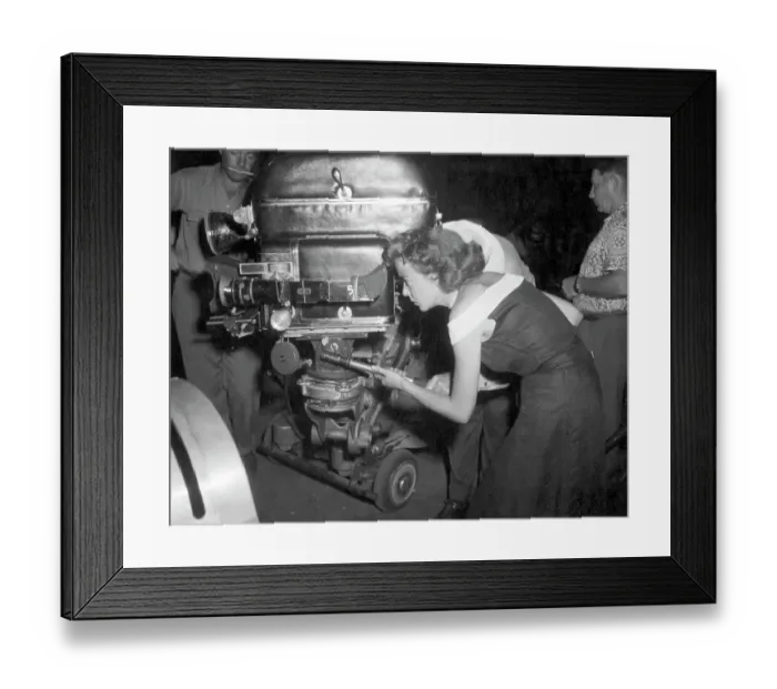 Framed Print : Ida Lupino Looking Through Movie Camera Framed Print : Ida Lupino Looking Through Movie Camera