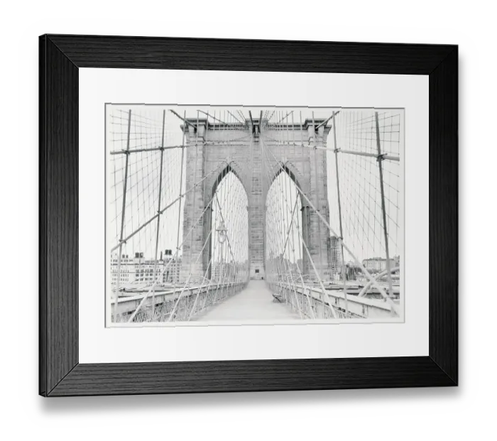 Framed Print : Pedestrian Walkway on the Brooklyn Bridge Framed Print : Pedestrian Walkway on the Brooklyn Bridge