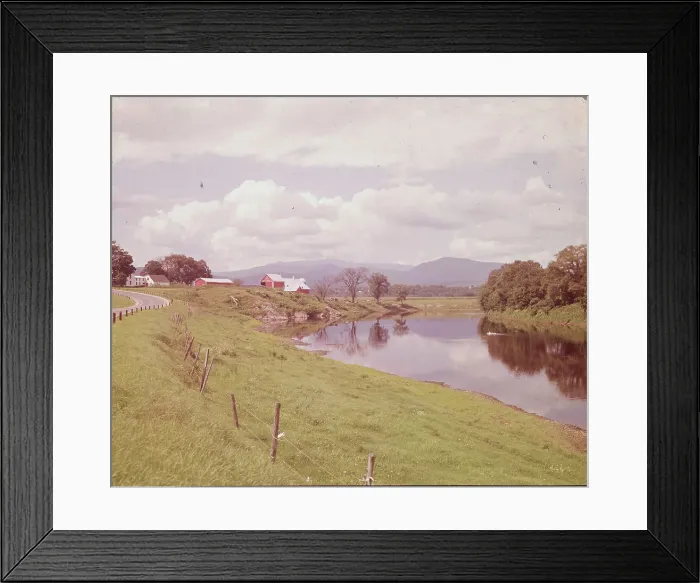 Framed Print : Connecticut River and Farm Framed Print : Connecticut River and Farm