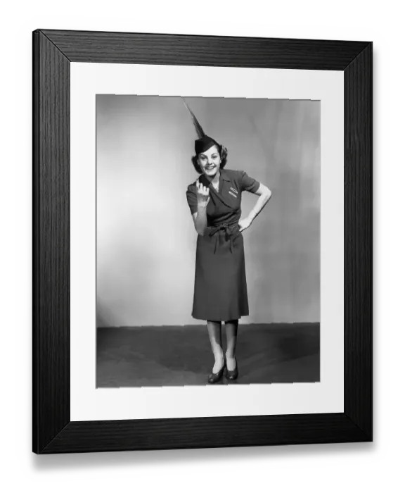 Framed Print : Woman Gesturing for Attention Framed Print : Woman Gesturing for Attention