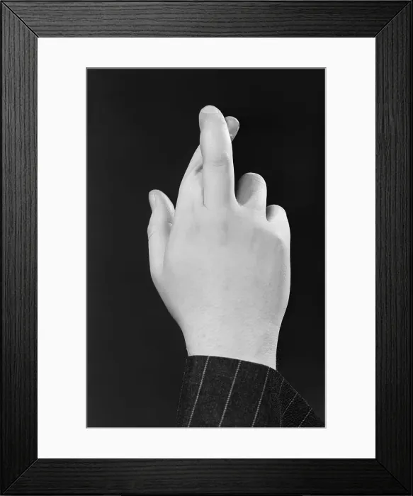 Framed Print : Boy Crossing Fingers Framed Print : Boy Crossing Fingers