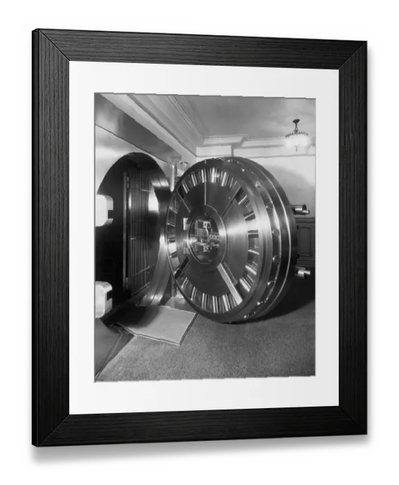 Framed Print : Open Bank Vault Door Framed Print : Open Bank Vault Door