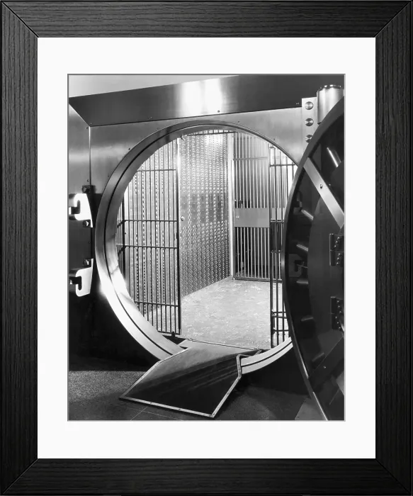 Framed Print : Open Bank Vault Door Framed Print : Open Bank Vault Door