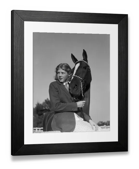Framed Print : Teenage Girl with Her Horse Framed Print : Teenage Girl with Her Horse