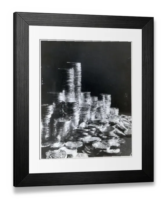 Framed Print : Stacks of Coins Framed Print : Stacks of Coins