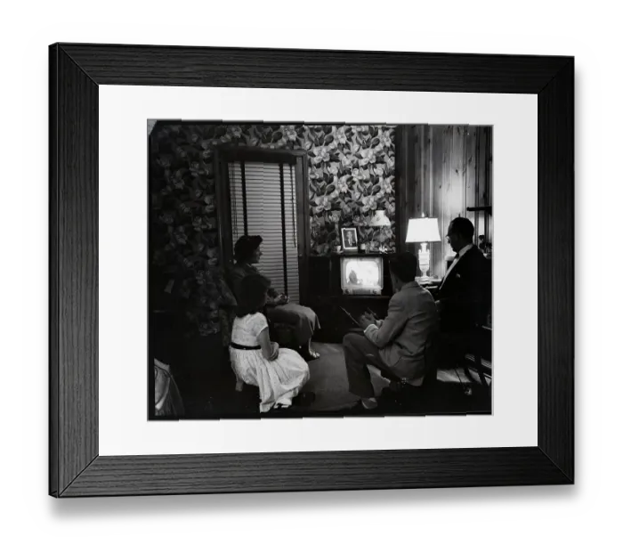 Framed Print : American Family at Home Watching Television Framed Print : American Family at Home Watching Television