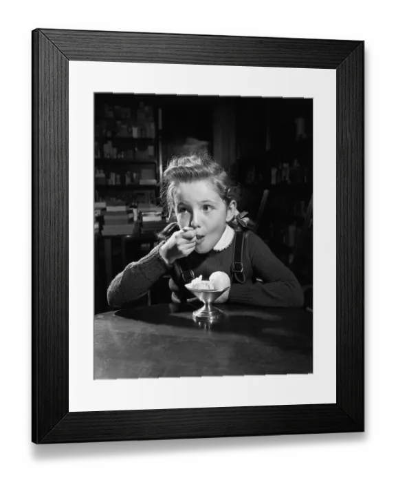 Framed Print : Girl Eating Ice Cream