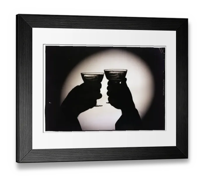 Framed Print : Silhouetted Champagne Toast