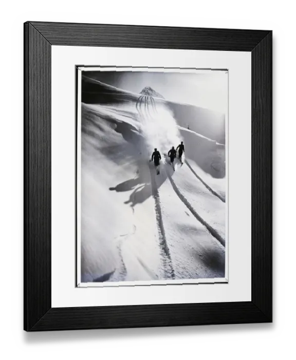 Framed Print : Downhill Skiers and Shadows, Swiss Alps Framed Print : Downhill Skiers and Shadows, Swiss Alps