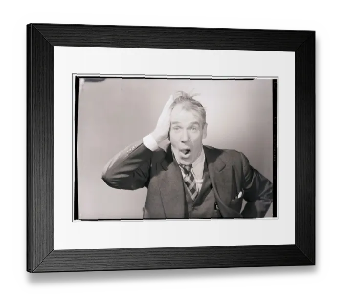 Framed Print : Man Slapping Head in Astonishment Framed Print : Man Slapping Head in Astonishment