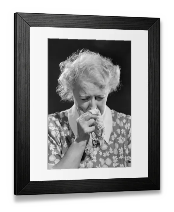 Framed Print : Old Woman Crying