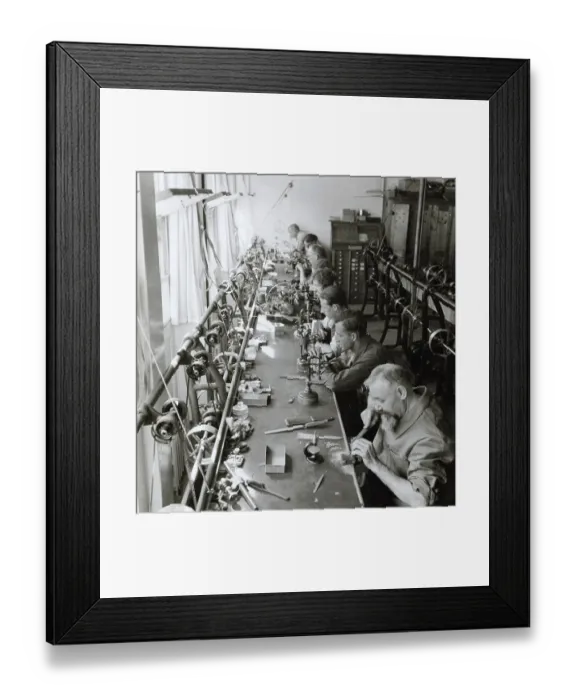 Framed Print : Glimpse Of Work Room In Watch Factory Framed Print : Glimpse Of Work Room In Watch Factory