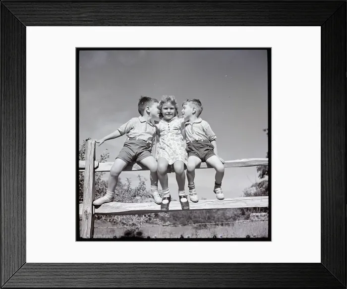 Framed Print : Boys Vying for Girl's Attention Framed Print : Boys Vying for Girl's Attention