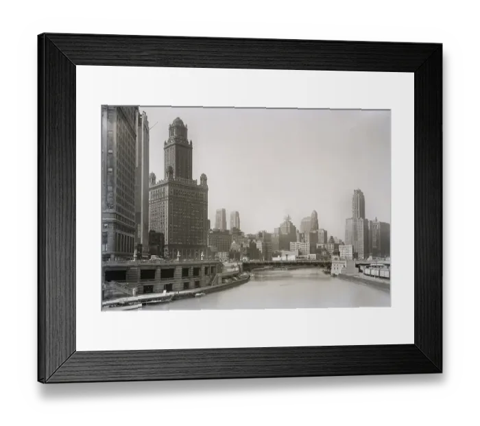 Framed Print : Chicago Skyline and River Framed Print : Chicago Skyline and River