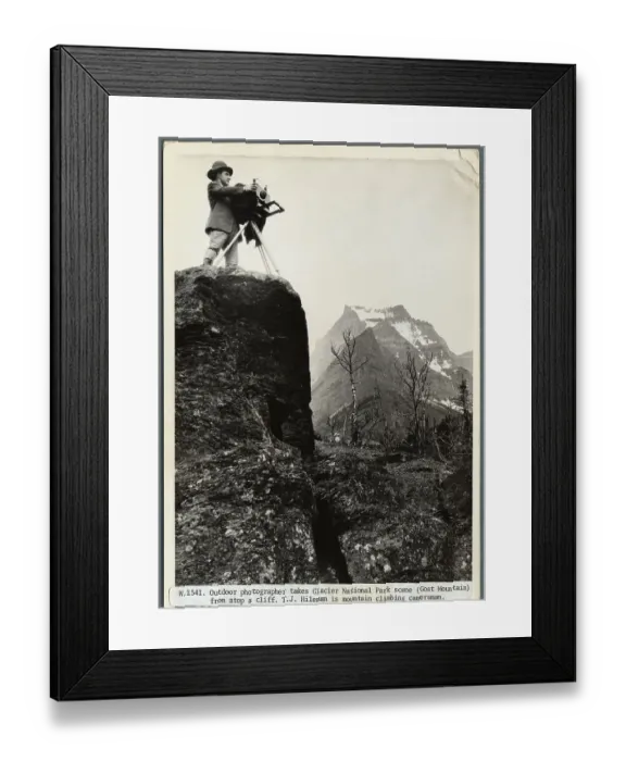 Framed Print : Photographer Standing on Crag Framed Print : Photographer Standing on Crag