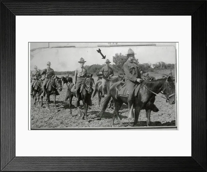 Framed Print : Robert McCormick on Horse with Others