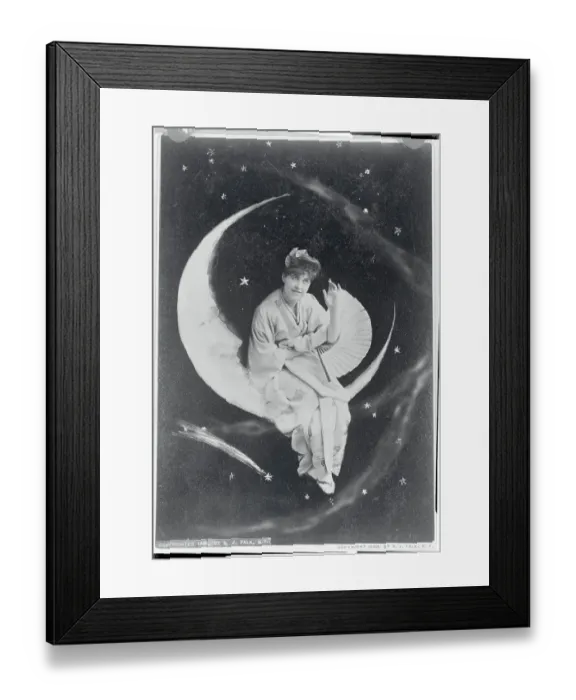 Framed Print : Lillian Russell Sitting on Moon Prop