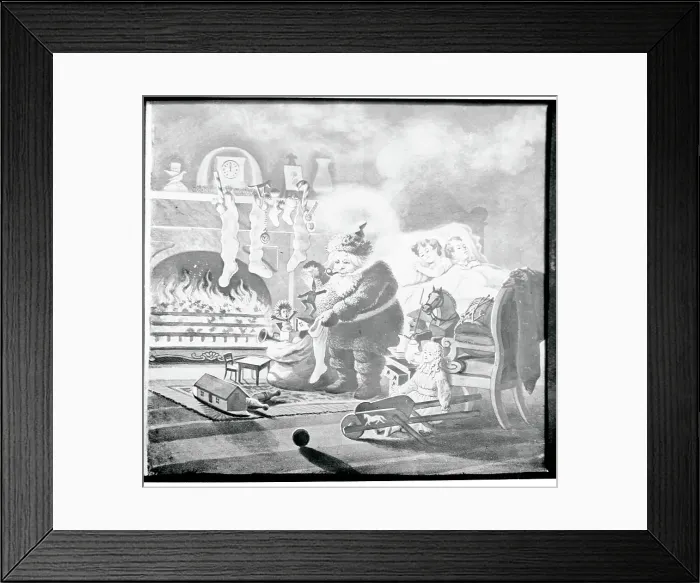 Framed Print : Drawing Entitled Visit of St. Nicholas Framed Print : Drawing Entitled Visit of St. Nicholas