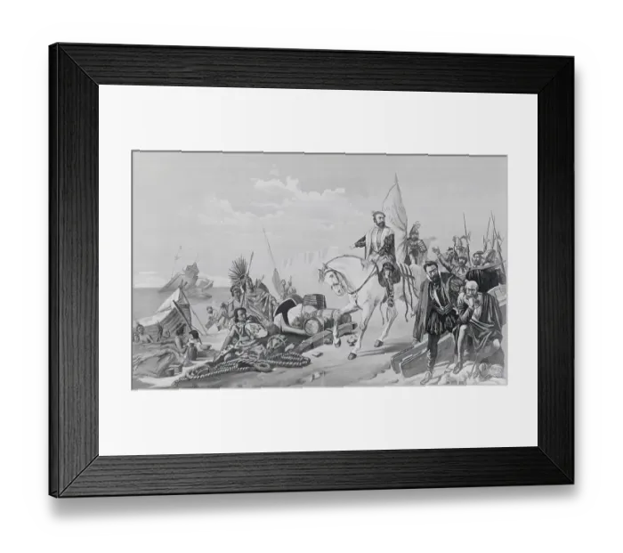 Framed Print : Cortez Reviewing Wreckage Framed Print : Cortez Reviewing Wreckage