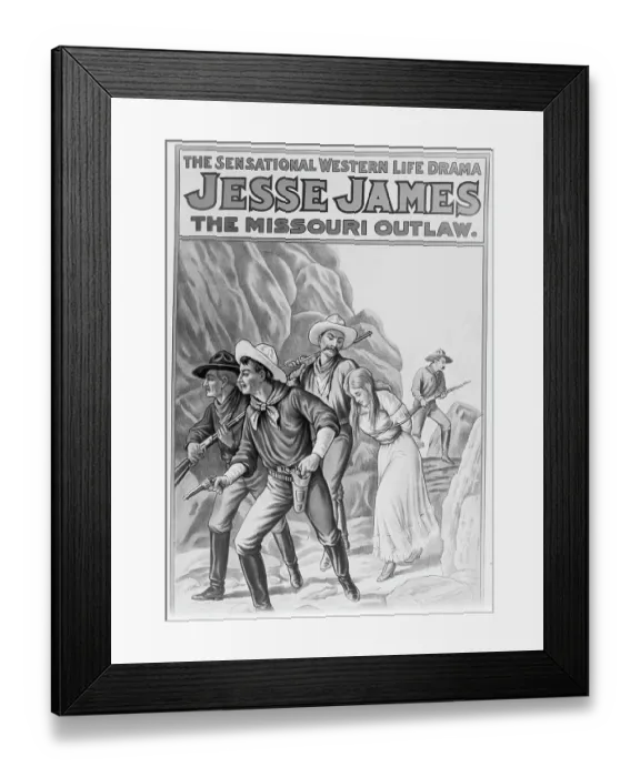 Framed Print : Poster Depicting Outlaws Framed Print : Poster Depicting Outlaws