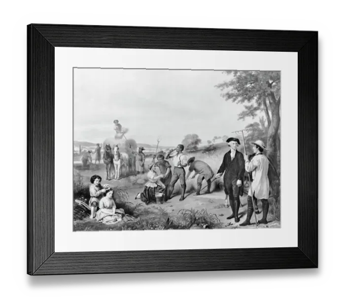Framed Print : George Washington Conversing with Workers Framed Print : George Washington Conversing with Workers