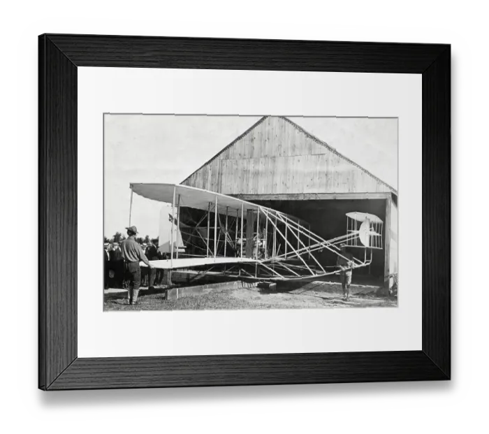 Framed Print : Wright Brothers Plane at Hangar Framed Print : Wright Brothers Plane at Hangar