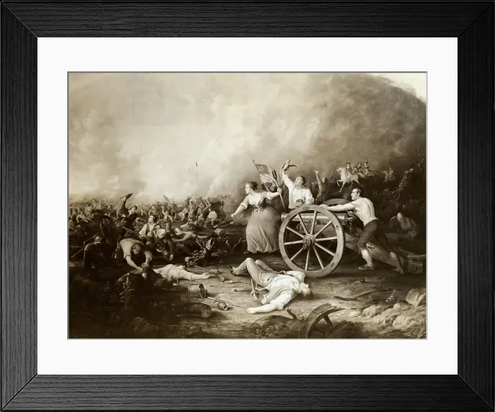 Framed Print : Battle Scene with Molly Pitcher Framed Print : Battle Scene with Molly Pitcher