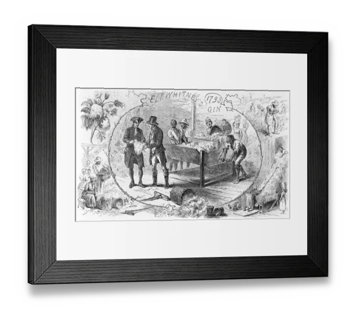 Framed Print : Slaves Working Cotton Gin Framed Print : Slaves Working Cotton Gin