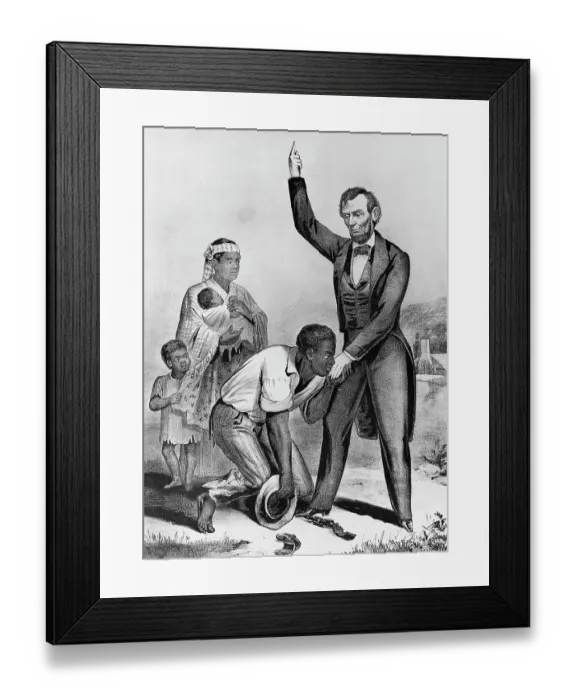 Framed Print : Lincoln Liberating Slaves Framed Print : Lincoln Liberating Slaves