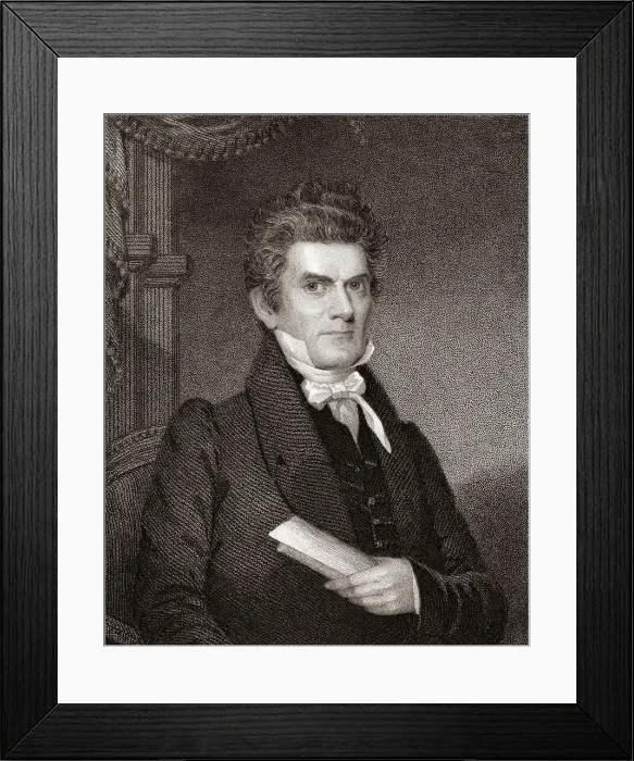 Framed Print : Illustrated Depiction of Former Vice President John C. Calhoun