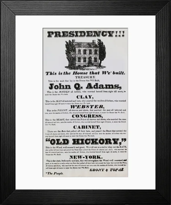 Framed Print : Election Poster for Andrew Jackson Framed Print : Election Poster for Andrew Jackson