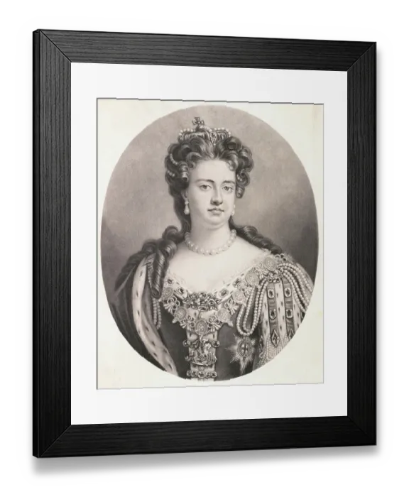 Framed Print : Drawing of Queen Anne in Royal Dress Framed Print : Drawing of Queen Anne in Royal Dress