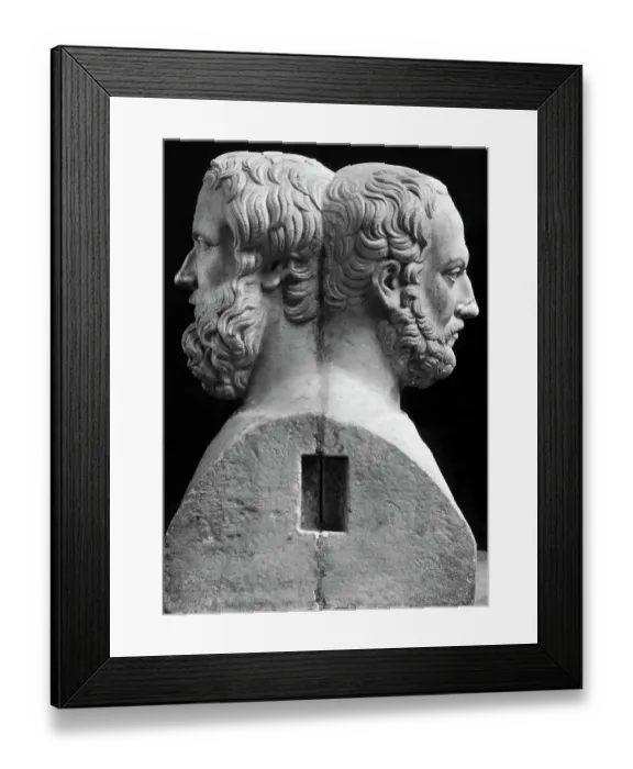 Framed Print : Profile Statuette of Herodotus and Thucydides Framed Print : Profile Statuette of Herodotus and Thucydides