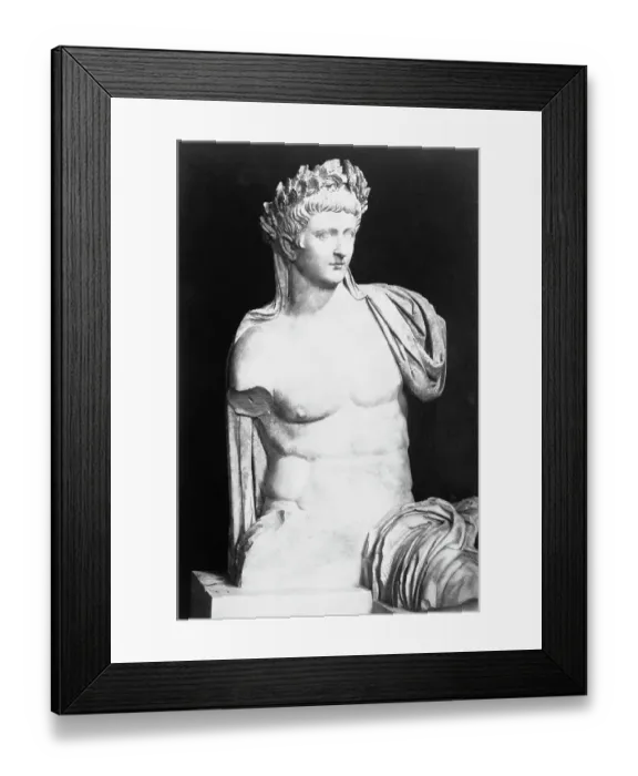 Framed Print : Draped Statue of Emperor Tiberius