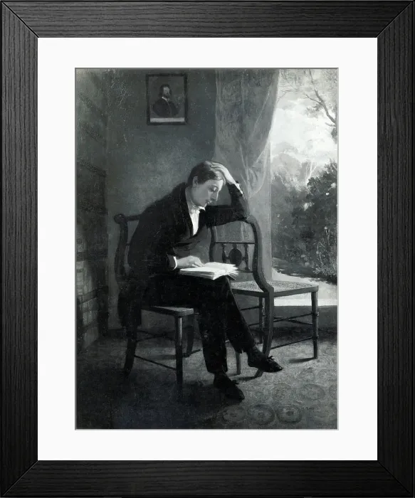 Framed Print : Portrait of John Keats Reading by Joseph Severn Framed Print : Portrait of John Keats Reading by Joseph Severn