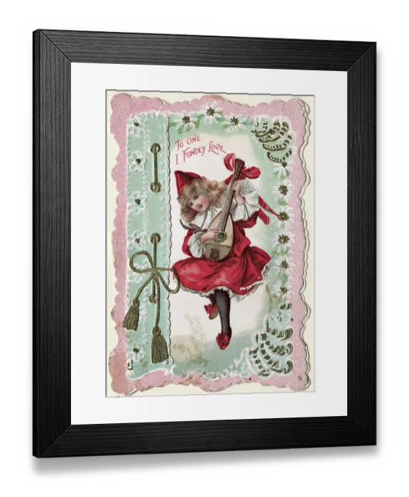 Framed Print : Sentimental Victorian Valentine'S Card
