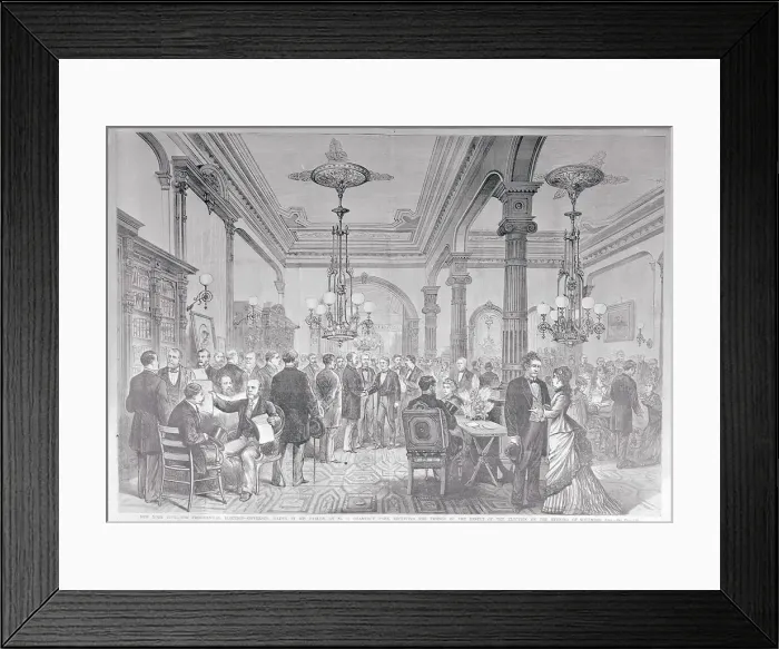 Framed Print : Samuel Tilden with Guests in His Parlor Framed Print : Samuel Tilden with Guests in His Parlor