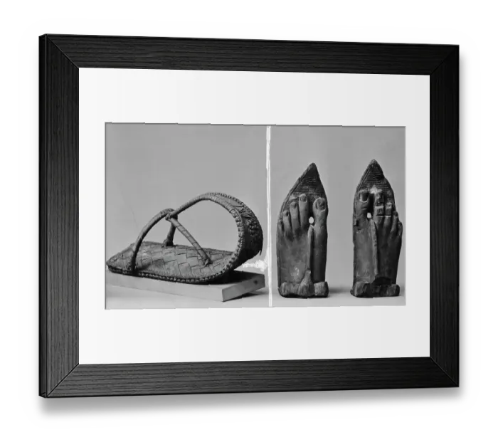 Framed Print : Egyptian Sandals and Sculpted Feet Framed Print : Egyptian Sandals and Sculpted Feet