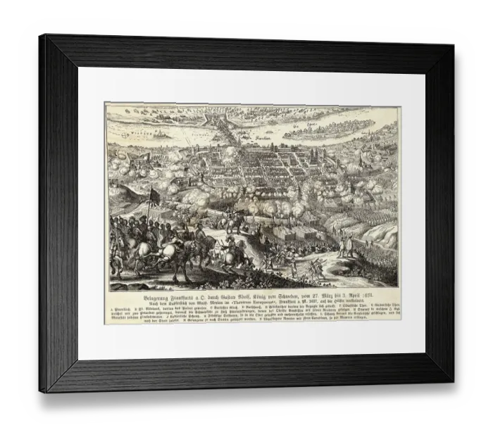 Framed Print : Engraving of Siege of Frankfurt Framed Print : Engraving of Siege of Frankfurt