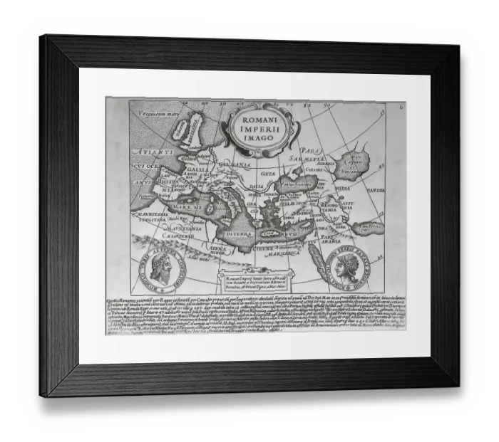 Framed Print : Map of The Roman Empire from 18th Century Engraving Framed Print : Map of The Roman Empire from 18th Century Engraving