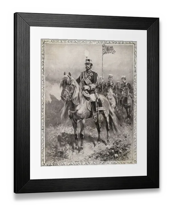 Framed Print : Portrait of Emperor Mutsuhito on Horseback Framed Print : Portrait of Emperor Mutsuhito on Horseback