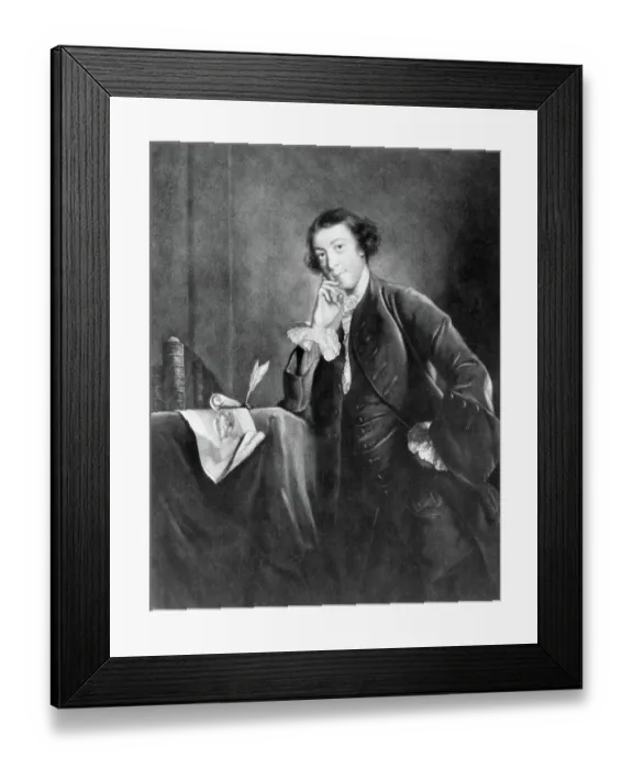 Framed Print : Engraving by James McArdell after Horace Walpole by Joshua Reynolds
