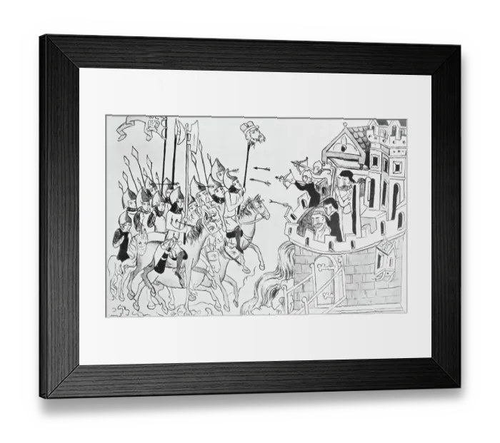 Framed Print : 14th-Century Miniature Painting of Mongols at Gates of Liegnitz in 1241 Framed Print : 14th-Century Miniature Painting of Mongols at Gates of Liegnitz in 1241