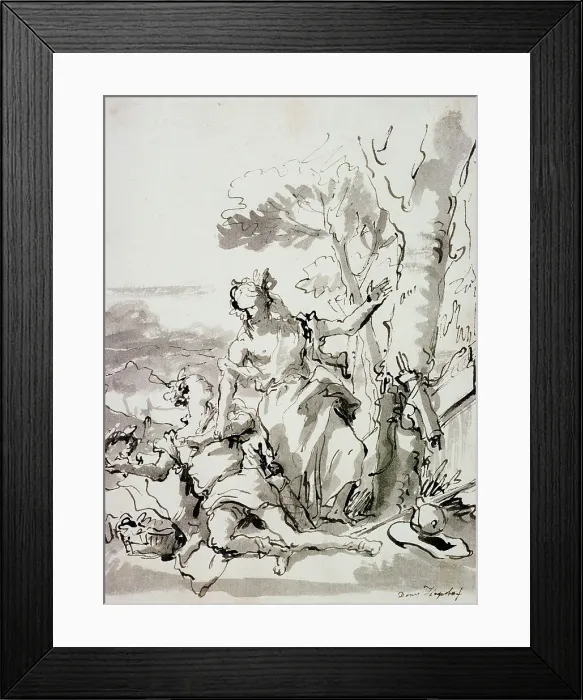 Framed Print : Angelica and Medoro by Domenico Tiepolo Framed Print : Angelica and Medoro by Domenico Tiepolo